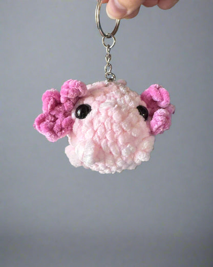 Axolotl Crochet Keychain