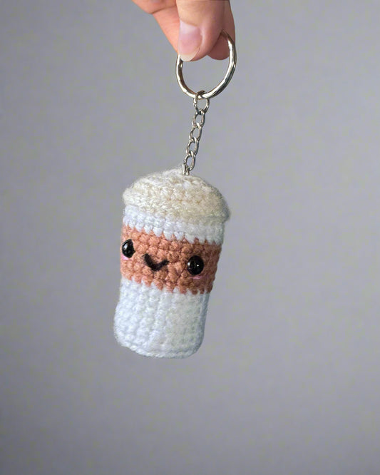 Coffee Crochet Keychain