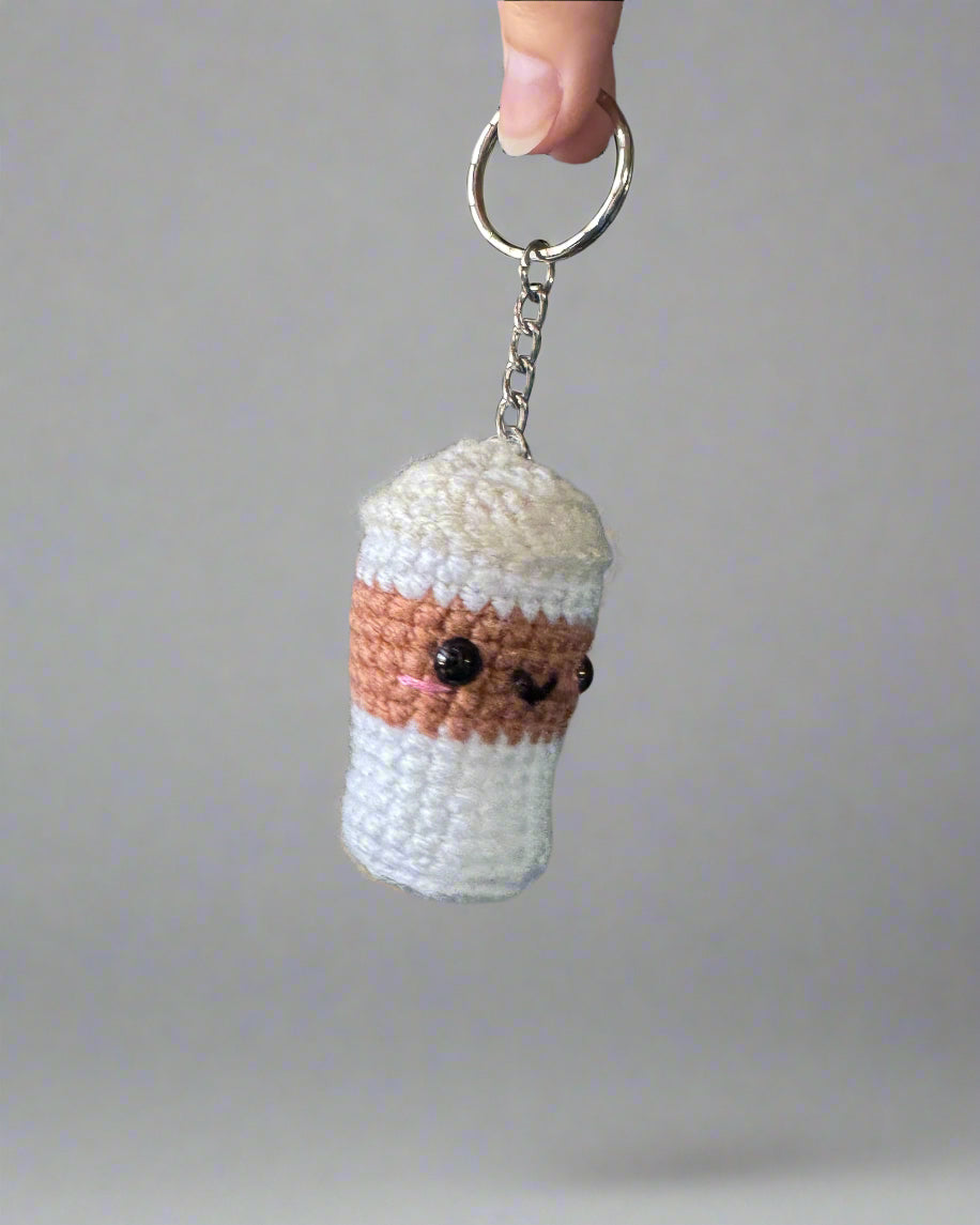 Coffee Crochet Keychain
