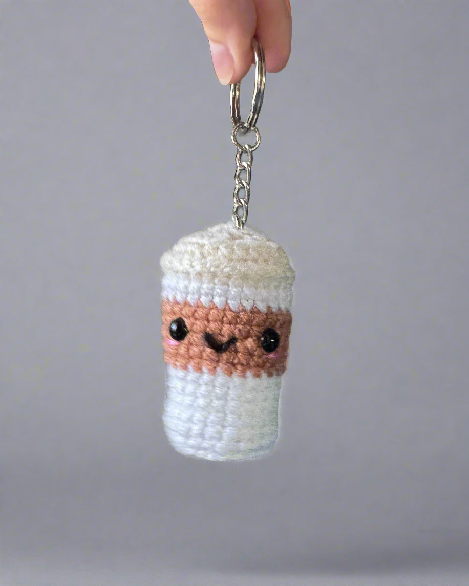 Coffee Crochet Keychain
