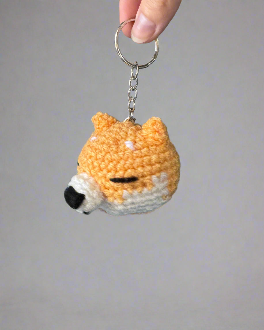 Shiba Dog Crochet Keychain
