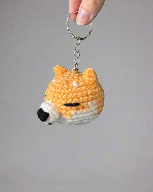Shiba Dog Crochet Keychain