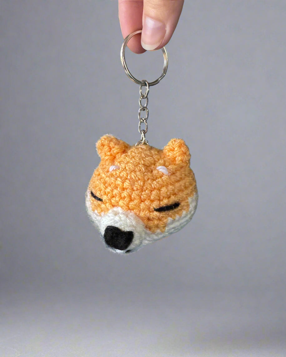 Shiba Dog Crochet Keychain