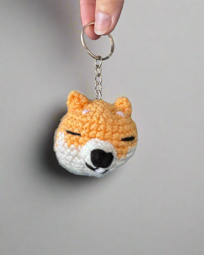 Shiba Dog Crochet Keychain