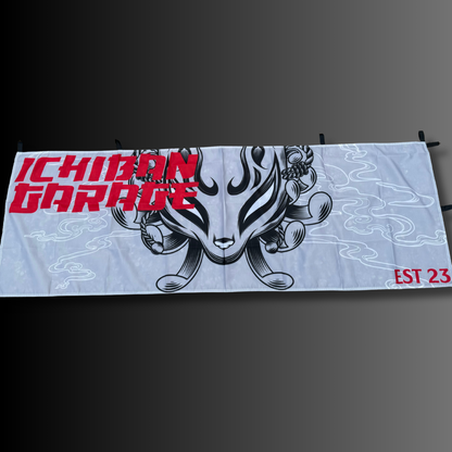 Kitsune Mask Nobori Garage Flag 6ft x 2ft