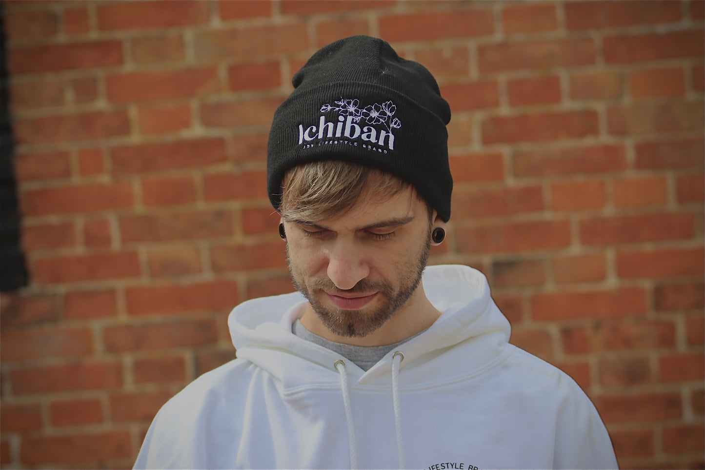 Cherry Blossom Floral Embroidered Beanie