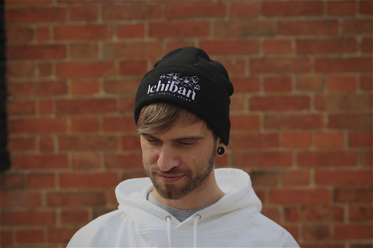Cherry Blossom Floral Embroidered Beanie