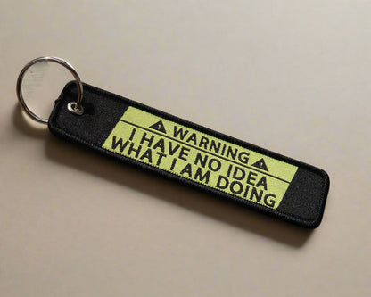 Warning Jet Tag Keychain