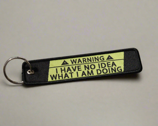 Warning Jet Tag Keychain
