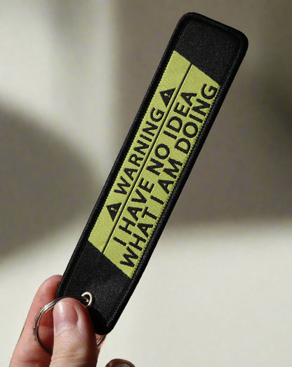 Warning Jet Tag Keychain
