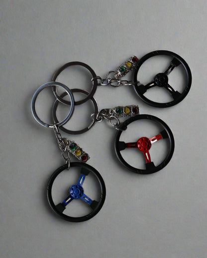 Racer Steering Wheel Keychain