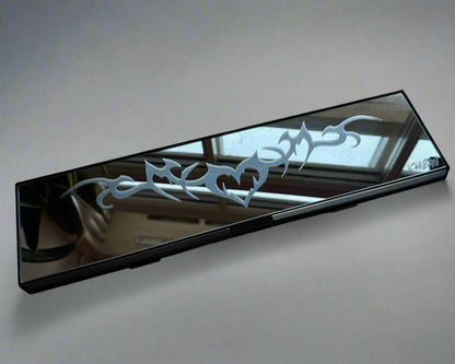 Cyber Heart Engraved Rearview Mirror