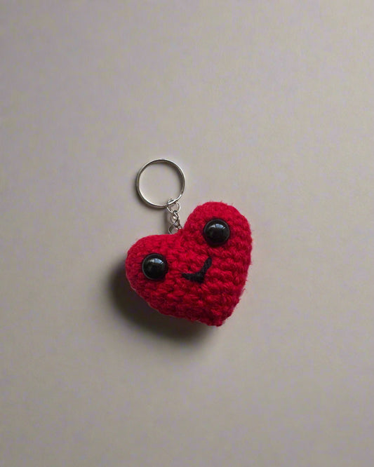 Crochet Heart Keychain