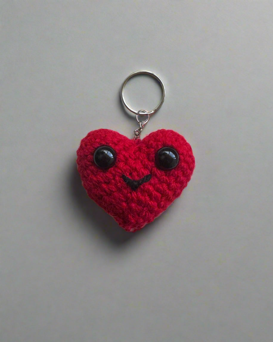 Crochet Heart Keychain