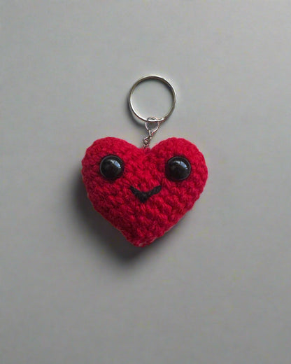 Crochet Heart Keychain