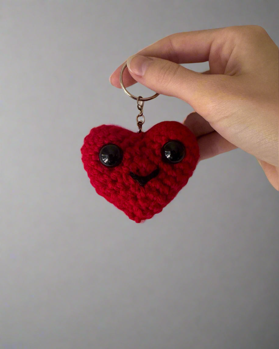 Crochet Heart Keychain
