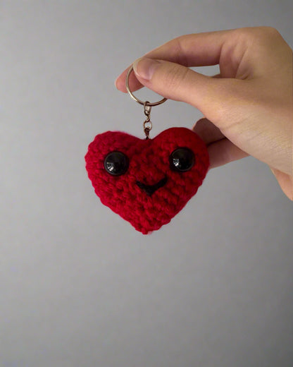 Crochet Heart Keychain