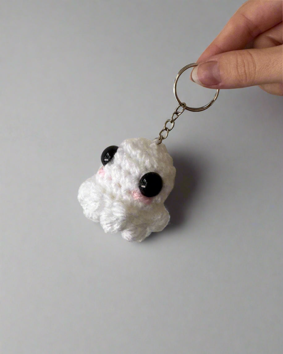 Crochet Ghost Keychain